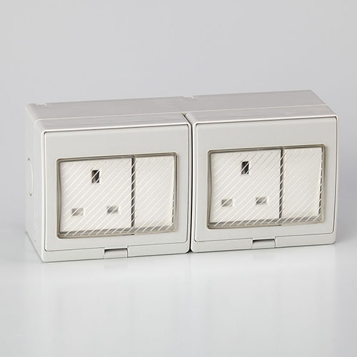 Two Switch with Two British Type Socket